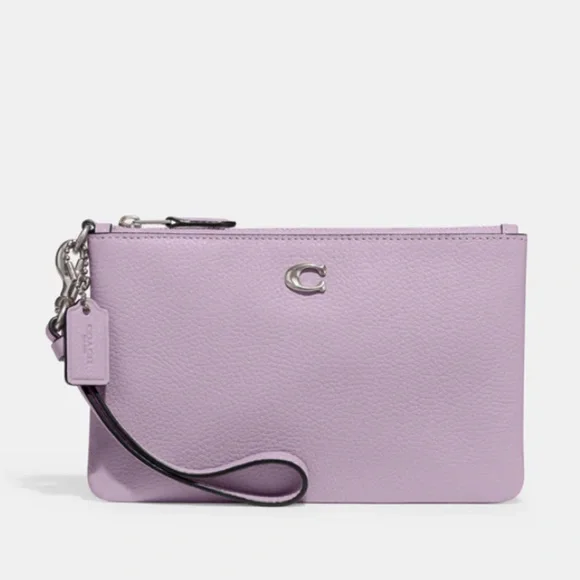 Coach purple pebbled wristlet - Picture 1 of 8